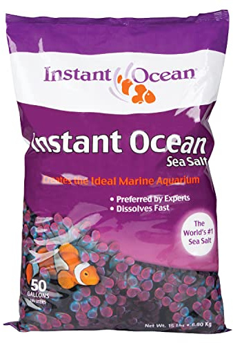 Instant Ocean Sea Salt 50 Gallons, For Marine Aquariums, Fast Dissolving