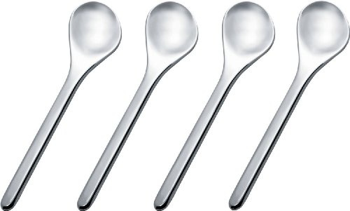 Alessi - HR02SET - Set di quattro cucchiaini da caffè in acciaio inossidabile 18/10 lucido.