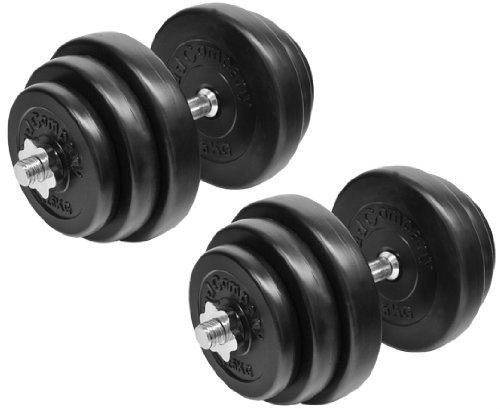 Bad Company Hantelset I med plastbeläggning med korta stänger på 30/31 mm i olika viktklasser, 2 x 20 kg
