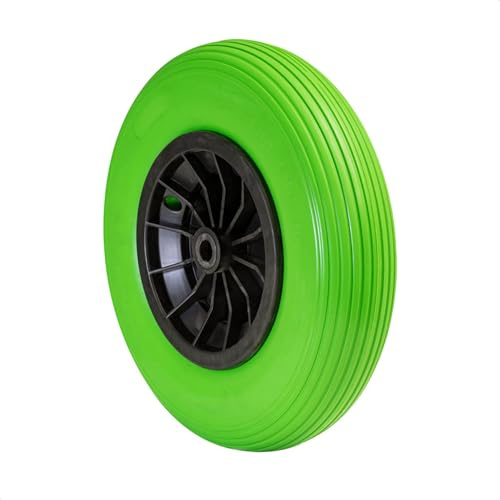 WAGNER Roue de Brouette - ANTI-CREVAISON - PU foam roue, polyuréthane, diamètre roue Ø 400 mm, jante 75 mm, axe 20 mm, capacité de charge 100 kg - 04840201