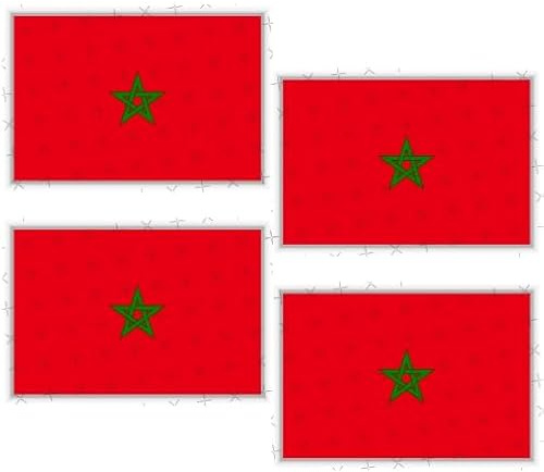 Morocco bandera de Marruecos África 2 (50 mm) bumper-helmet de vinilo pegatinas, calcomanías x4