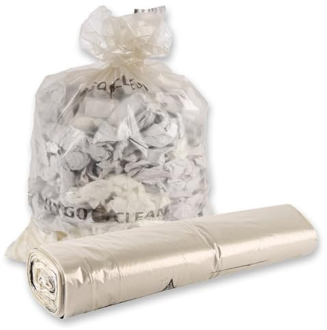 250 Stück, Müllbeutel, FRANZ MENSCH, 120 l, transparent, LDPE, extra stark | Eco, auf Rolle, 110 x 70 cm, Müllsäcke, Mülltüten, trash bags, Abfallentsorgung, Haushalt, Gewerbe, Reinigung