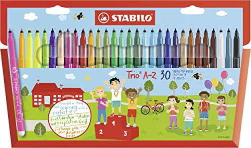 STABILO - Filzstift - Trio A-Z - 30er Pack - mit 30 verschiedenen Farben