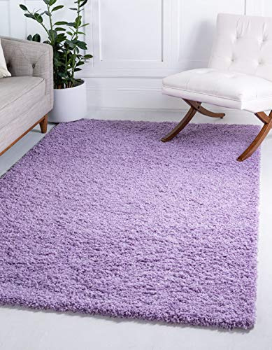 Unique Loom Solo Solid Shag Kollektion Moderner Plüsch Lila Raumteppich, 244 x 305 cm