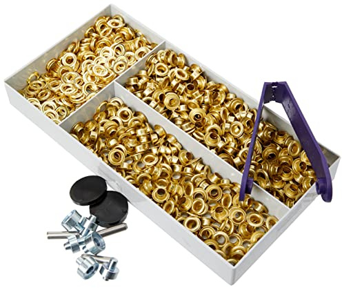 Prym 542421 Ösen und Scheiben MS 5,0 mm goldfarbig, Gold