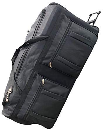 ICE USA 91,4 cm (36 tum) duffelväska med hjul last utomhus berg hockeyväska stark svart slitstark extra stor XL storlek enorma stora väskor 41898 (svart), Svart, XL