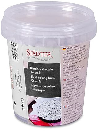 Städter Blindbackkugeln aus Keramik in der Farbe Weiß, wieder verwendbar, mit einer Füllmenge von 600 g und einem Durchmesser je Kugel ca. 9,5 mm, 931008