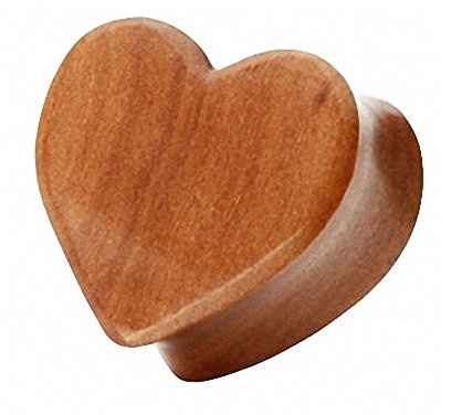Piercingfaktor Ohr Plug Flesh Tunnel Piercing Ohrpiercing Organic Herz Double Flared Holz Braun