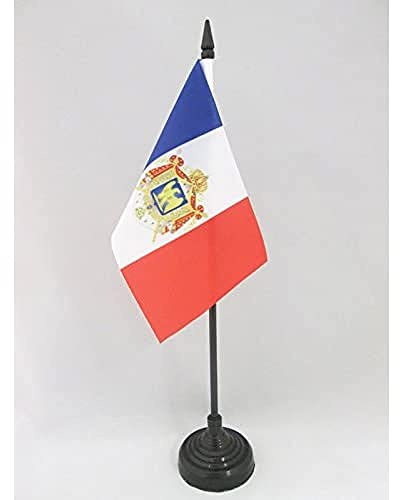 AZ FLAG Drapeau de Table France Premier Empire 1804-1815 15x10 cm | Usage intérieur Drapeau de bureau de l'Empire français de napoléon finition cousue et bords renforcés polyester 100D
