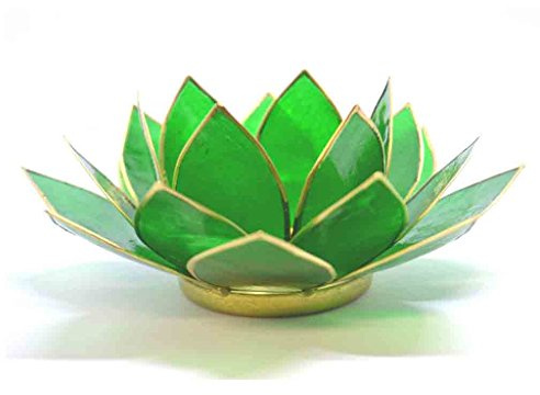 Vacker stor grön 4:e chakra lotus blomma te ljus hållare