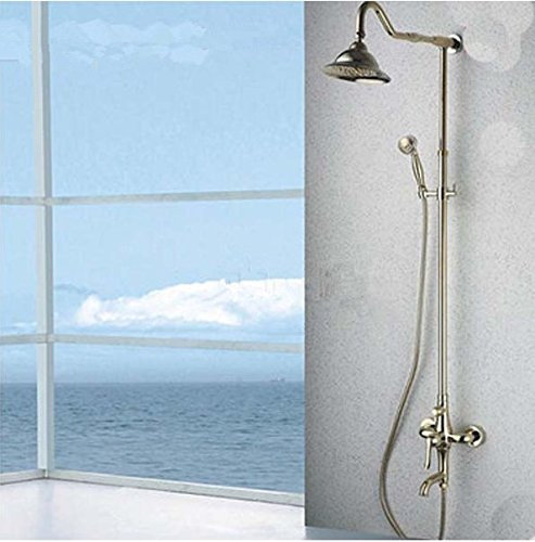 GOWE Rain Head 8 Gold Shower Faucet Set Bathroom Shower Tub Mixer Tap with Handheld