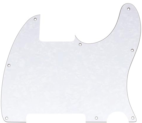 Musiclily 8 Löcher TL Schlagbrett Pickguard Rohling 4 lagig White Pearl | für Fender USA/Mexican Standard Esquire E-Gitarre