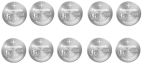 Panasonic CR2025 Lithium-Knopfzelle (3 V, Dl2025, Ecr2025), 10 Stück 10Pcs