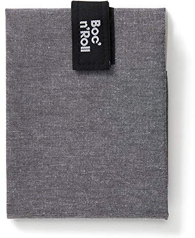 Roll'eat ® | Bolsa Merienda, Porta Bocadillos con Envoltorio Reutilizable, Porta Alimentos Ecológico sin BPA, Bolsa de Tela, Color Negro - Boc'n'Roll Nature