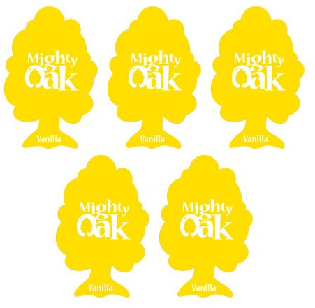 5 x Mighty Oak Car Air Freshener - Vanilla