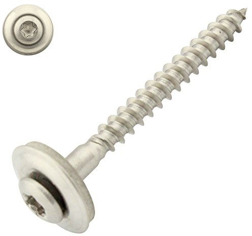 100 Stück Spenglerschrauben mit EPDM Dichtscheibe - 15 mm - Innensechsrund TX - 4,5x50 mm DIN7995 Edelstahl A2 V2A | SC-Normteile®