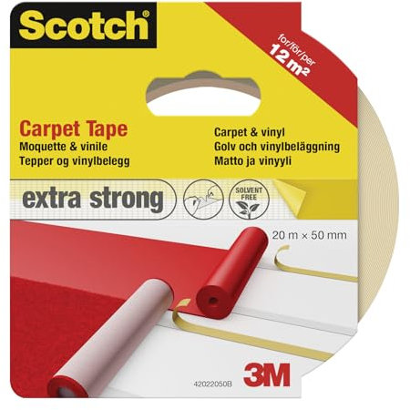 Scotch 42022050 Teppichklebeband, 50 mm x 20 m, weiß