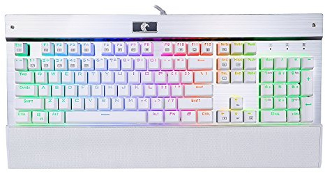 Mecánico Eagle Z-77 RGB LED retroiluminado Chroma Regulable mecánico Gaming Keyboard, 104 Teclas sin conflicto, con DIY Blue Switches, reposamuñecas