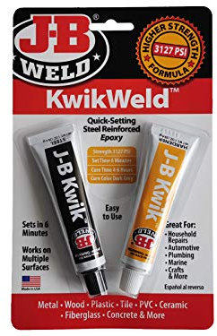 JB Weld 8276 KwikWeld 2-Komponenten Epoxid-Kleber, schnellbindend, stahlverstärkend, 6 min Verarbeitungszeit