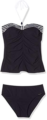 Sunflair Tankini Bandeau-Tankini - Bandeau-Top mit Softschalen für EIN verführerisches Dekolleté - gestreiftes und Gerafftes Set mit verstellbaren Trägern - klassisch breiter Slip