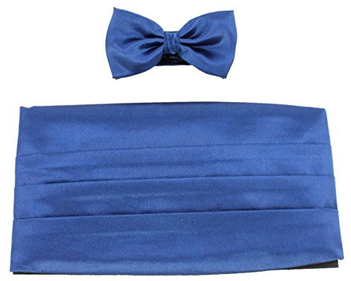 Knightsbridge Neckwear Blaue Fliege und Kummerbund Set