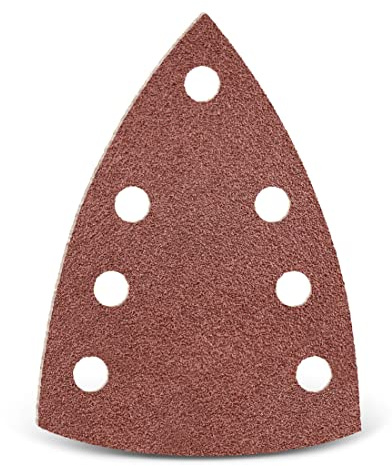 MENZER Red Schleifblätter 150 x 100 mm, 7-Loch (50 Stk.) K120 | f. Deltaschleifer, Normalkorund, Klettbefestigung