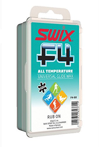 Swix F4 All-Temperature Rub-On Glide Wax with Cork for Skis, Snowboards, 60g
