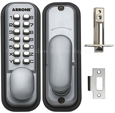 Hoppe 87128205 Arrone AR/D-195MC Digital Push Button Door Key Pad Lock - Silver