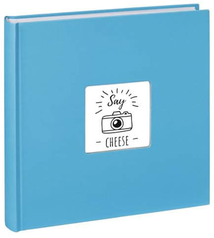 Hama Fotoalbum Jumbo 30x30 cm (Fotobuch mit 100 weißen Seiten, Album für 400 Fotos zum Selbstgestalten und Einkleben) hellblau