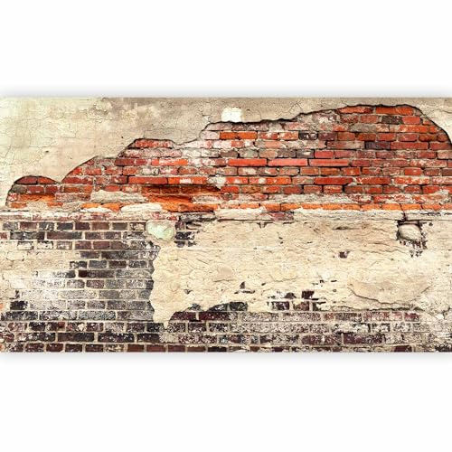 murando - Fototapete Vlies Ziegelmauer, 500x280 cm, Schlafzimmer, 3D-Effekt | Full HD Druck, 3D-Effekt, lichtbeständige Farben, ideal fürs Wohn- oder Schlafzimmer, schnelle Montage, lichtbeständig, edel