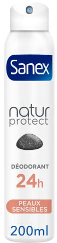 SANEX - Déodorant Natur Protect Peaux sensibles Pierre d'alun spray 24H Protection - 200ml