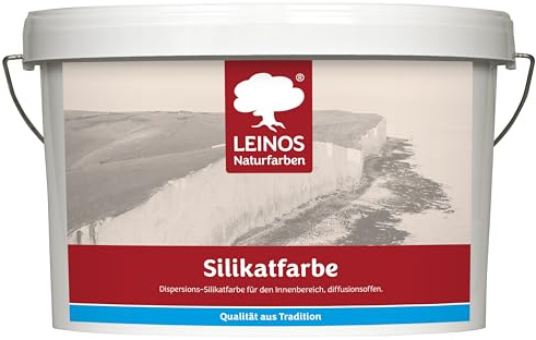 LEINOS Silikatfarbe 10,0 L Weiß – Waschfeste Wandfarbe für Feuchträume | Ideal für Bad und Küche. Waschfest, schimmelhemmend und diffusionsoffen für gesunde Innenräume.