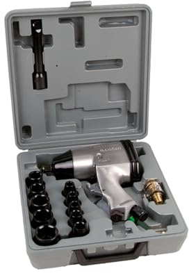 Maletín con 17pcs Pistola impacto 1/2 con Bocas de impacto | Maletín con 17pcs Llave de Impacto Neumática 1/2 | Maletín con 17pcs Pistola atornillador Neumática 1/2 | Cofan 09000121