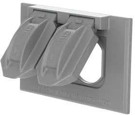 Hubbell-Bell 5180-0 1-Gang Horizontal Weatherproof Cover, Device Mount Flip Cover, Duplex, Gray