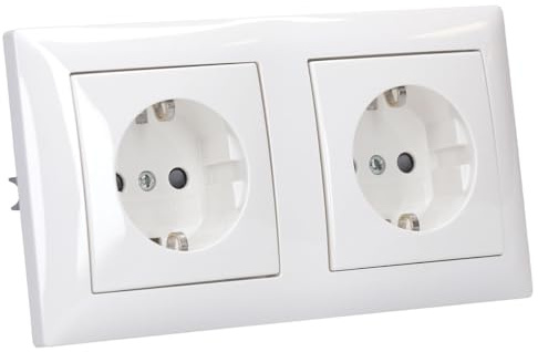 Busch-Jaeger balance SI SCHUKO Steckdosen-Set 2-fach Alpinweiß | 2× 20 EUCB-914 SCHUKO Steckdose mit erhöhtem Berührungsschutz und 1× 1722-914 Abdeckrahmen 2-fach