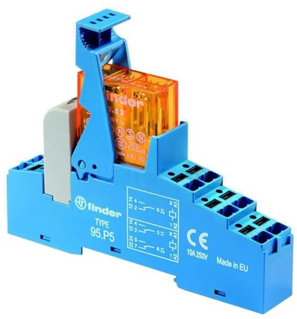 Finder Serie 48 – Interface Modul P5 8 A 230 V AC Flansch aus Kunststoff