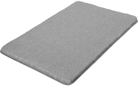 Kleine Wolke Badteppich Relax Grau 50 x 80 cm | OEKO-TEX zertifiziert, rutschhemmende Unterseite, für Fußbodenheizung, maschinenwaschbar, 100% Polyacryl