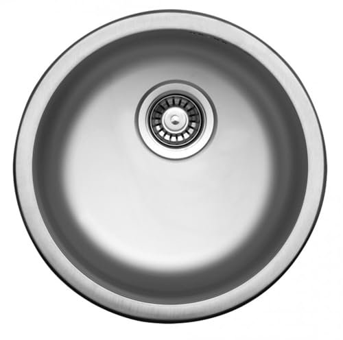 Rundspüle inkl. Zubehör, Edelstahlspüle, Einbauspüle, Waschbecken, Küchenspüle