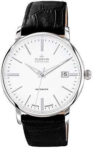 Dugena Herren Automatik-Armbanduhr, Saphirglas, Uhrwerk mit 24 Steinen, Festa Klassik