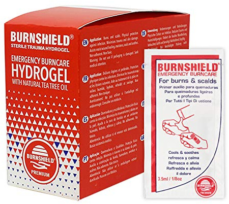 Burnshield First Aid Burn Relief Hydrogel Sachets, 25 Count