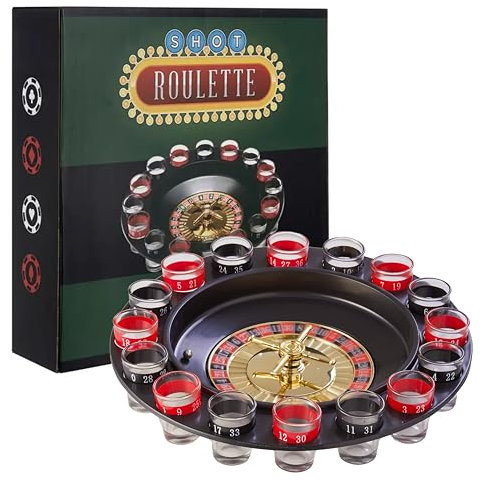 Premier Housewares Trinkspiel, Roulette, 16 Schnapsgläser