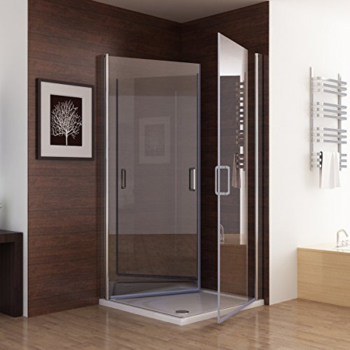 Duschkabine Dusche Duschwand 180° Schwingtür Eckeinstieg NANO Glas 100 x 100 x 195cm F