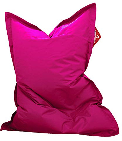 QSack Pouf d'extérieur pour enfant, avec sac intérieur et rembourrage de qualité allemande, 100 x 140 cm, rose