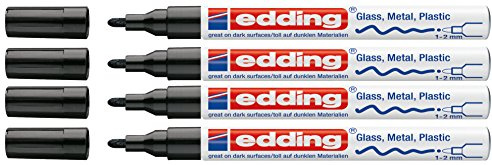 edding 751 lackmarkör M spets (4-pack, svart), 4 stycken