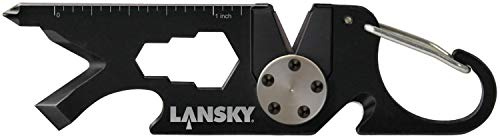 Lansky Roadie 9-in-1 Keychain Knife Sharpening Multitool, EDC Knife Sharpener Accessory with Bottle Opener, Line Cutter, Pry Tool, Phillip's & Flat Head Screwdrivers, & Hex Wrench - ROAD1