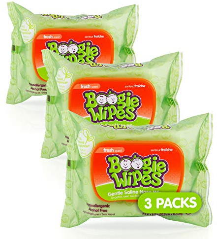 Boogie Wipes Gentle Wet Wipes for Baby and Kids, Face, Hand, Body & Nose, Made with Vitamin E, Aloe, Chamomile and Natural Saline, Fresh Scent, 90 Count