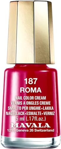 MAVALA - Mini Colors Roma 187 5 ml, Small Nail Polish, Red, Minimizes Evaporation, Formulated with Selected Ingredients, Convenient to Carry