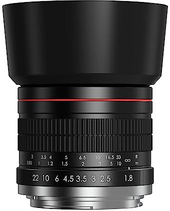 Lightdow EF 85mm F1.8 Lente Manual para Canon EF EF-S Mount, Cuerpo de Aluminio, Objetivo Enfoque Manual, Compatible con Canon Montura EOS 90D 7D 6D 5D Mark II/III/IV, Rebel T7