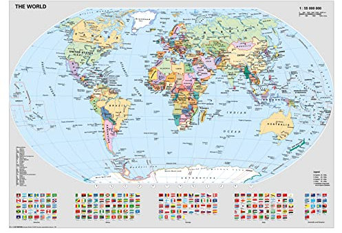 Ravensburger Puzzle 15652 - Politische Weltkarte - 1000 Teile Puzzle für Erwachsene und Kinder ab 14 Jahren, Puzzle-Weltkarte mit Flaggen