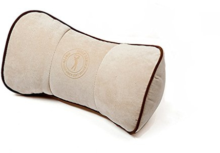 ALIBO Chairs Recliner Neck Rest Back Pillow Pain Relief Supports Car Airplane Travel Curve Pillow with Adjustable Elastic Strap Head Protector Pillow Beige 1 Piece,Firm One